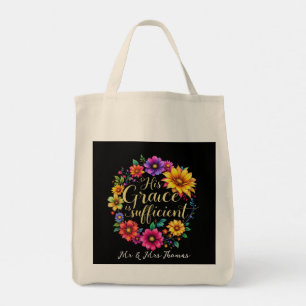 His Grace Is Sufficient Inspiring Bible Verse  Tote Bag