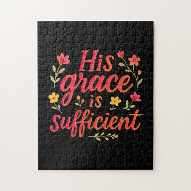 His Grace is Sufficient Jigsaw Puzzle (Vertical)
