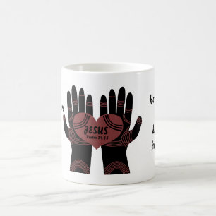 His hands are healing hands mug