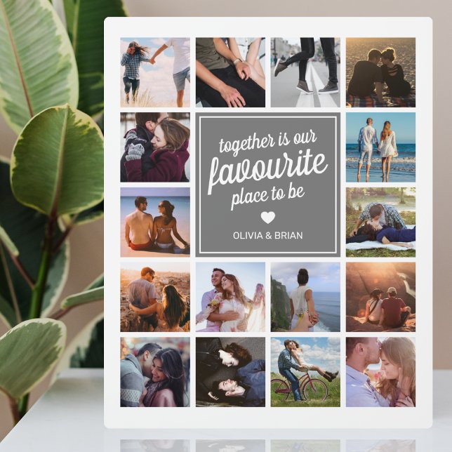 His & Her 16 Photo Collage Plaque (Creator Uploaded)