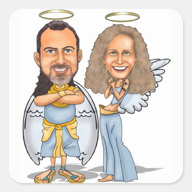 HIS & HER ANGELS sticker (Front)