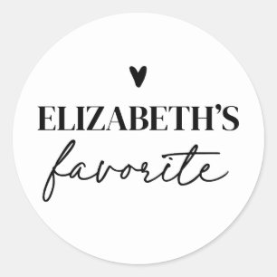 His & Her Favourite Personalised Wedding Classic Round Sticker