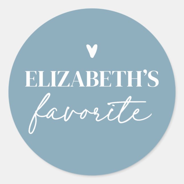 His & Her Favourite Personalised Wedding Classic Round Sticker (Front)