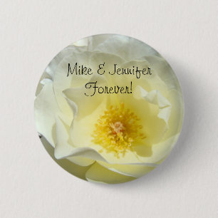 His & Her Name forever! buttons Rose Flower Brides