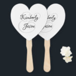 His & Her Script Names, Black & Grey Hand Fan<br><div class="desc">His and her names in beautiful black and grey script lettering for an elegant design on white background.</div>