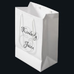 His & Her Script Names, Black & Grey Medium Gift Bag<br><div class="desc">His and her names in beautiful black and grey script lettering for an elegant design on white background.</div>