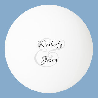 His & Her Script Names, Black & Grey Ping Pong Ball