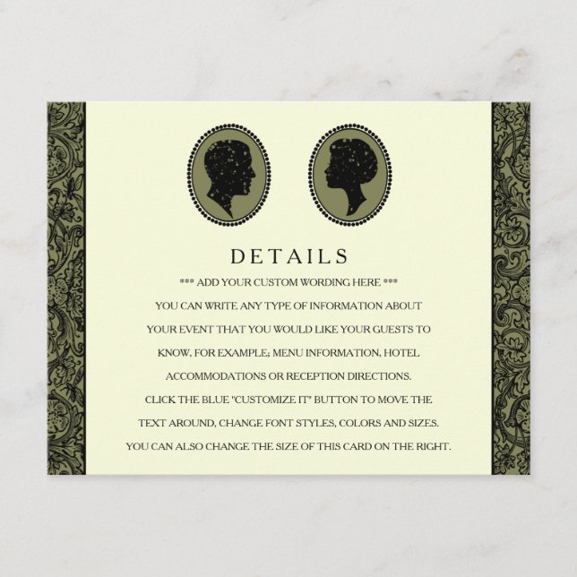 His & Hers Art Deco Silhouette Wedding Collection Enclosure Card (Front)