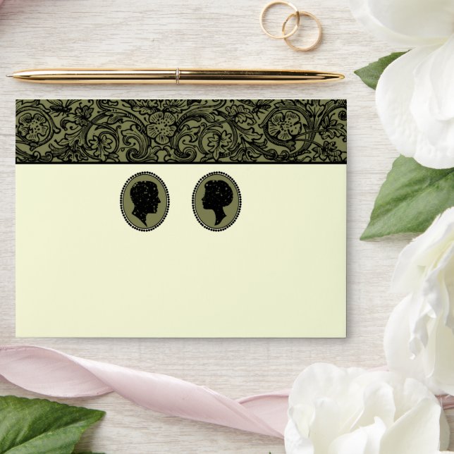 His & Hers Art Deco Silhouette Wedding Collection Envelopes (Wedding)