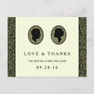 His & Hers Art Deco Silhouette Wedding Collection Postcard