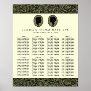 His & Hers Art Deco Silhouette Wedding Collection Poster