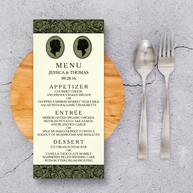 His & Hers Art Deco Silhouette Wedding Collection Rack Card (Creator Uploaded)