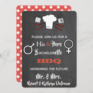 His & Hers Bachelor/Bachelorette BBQ Invitation