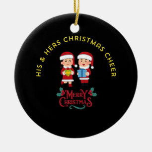 HIS & HERS CHRISTMAS CHEER CERAMIC TREE DECORATION