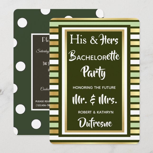 His & Hers Combined Party Invitation (Front/Back)