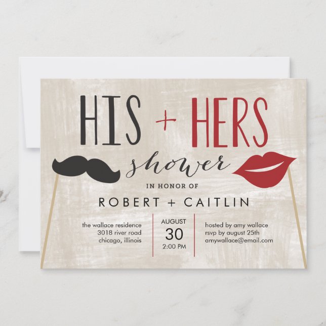 His & Hers Couple Shower Invitation (Front)