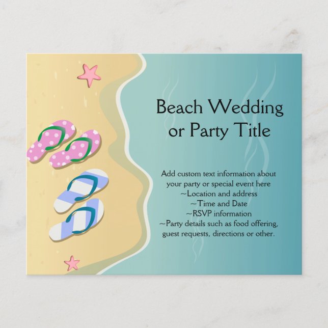 His/Hers Flip Flops on the Beach Wedding (Front)