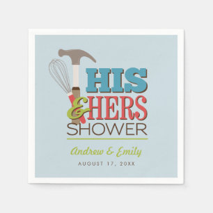 His & Hers Hammer Whisk Handy Couple Shower Napkin