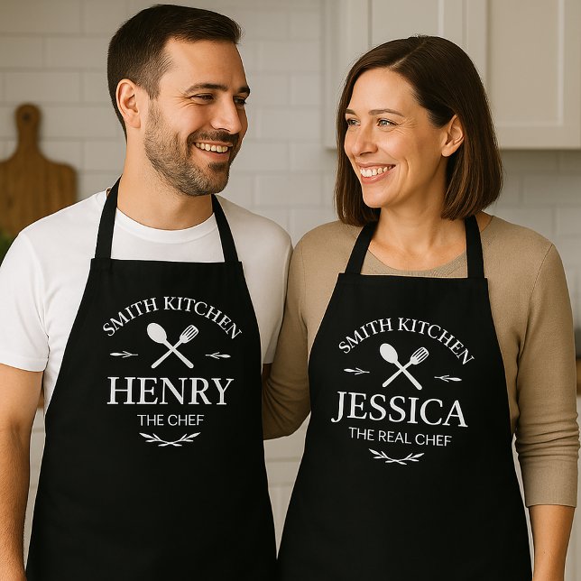 His & Hers Holiday Apron Set Chef and REAL Chef (Creator Uploaded)