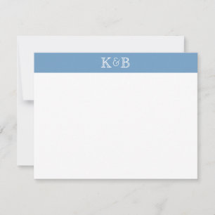 His & Hers Initials Banded Stationery Card
