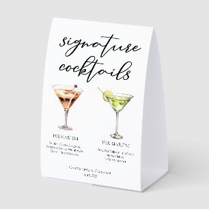 His Hers Martini Wedding Signature Cocktails Menu