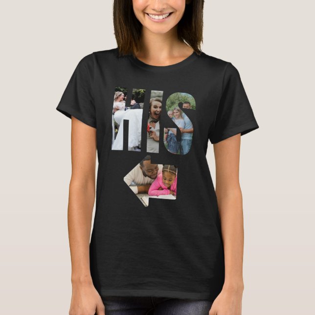 His & Hers | Matching Couple Photo Collage T-Shirt (Front)