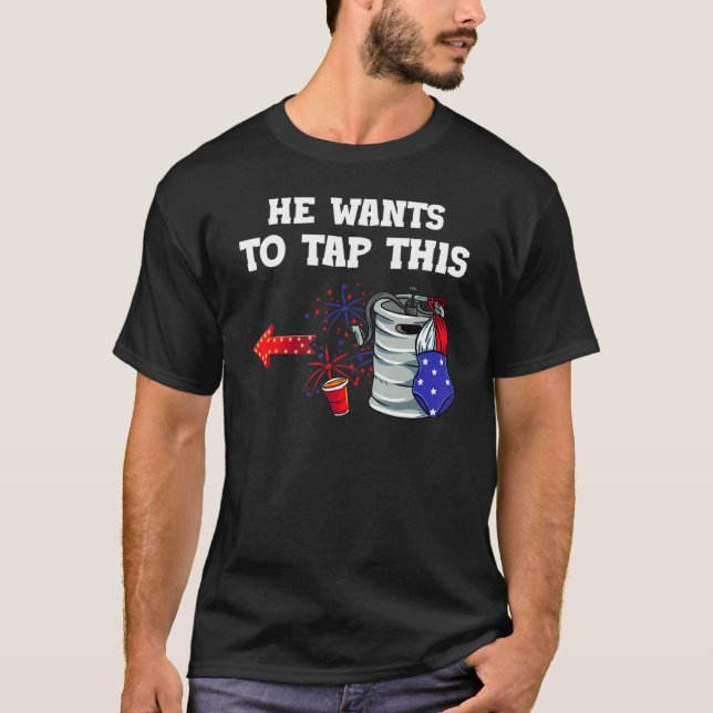 His & Hers Naughty Usa Outfit Matching Couples 4th T-Shirt (Front)