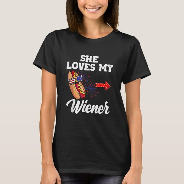 His & Hers Naughty Usa Outfit Matching Couples 4th T-Shirt (Front)