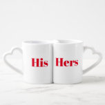 His / Hers, red white Valentine's day Coffee Mug Set<br><div class="desc">His / Hers,  red white Valentine's day Coffee Mug Set
Customise,  personalise,  all your gifts with their individual letter,  initials,  alphabet,  number,  numbers
Customise it with your initials!

For Birthdays,  Christmas,  Holidays,  weddings,  Valentine's day presents and gifts</div>
