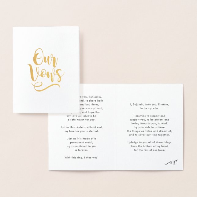 His & Hers Vows Foil Card (Display)