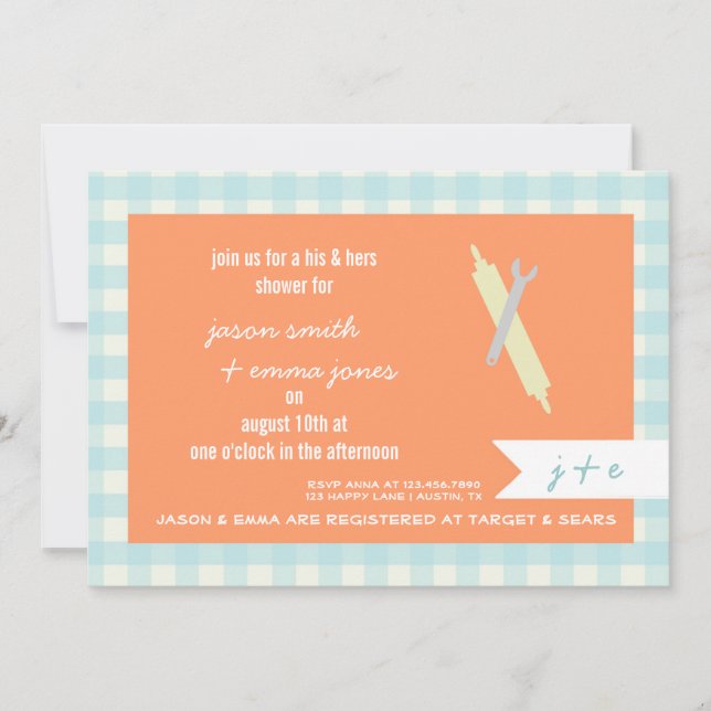 His & Her's Wedding Shower Invitation (Front)