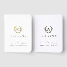 'His & Hers' White Crest Monogram Wedding 