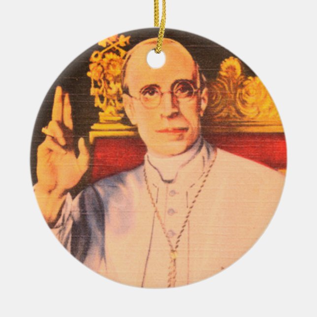 His Holiness Pope Pius XII - Catholic Church Ceramic Tree Decoration (Front)