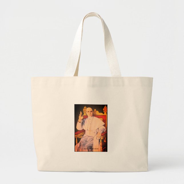 His Holiness Pope Pius XII - Catholic Church Large Tote Bag (Front)