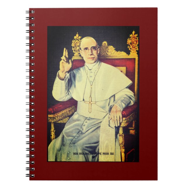 His Holiness Pope Pius XII - Catholic Church Notebook (Front)
