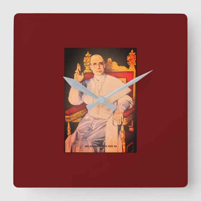 His Holiness Pope Pius XII - Catholic Church Square Wall Clock (Front)