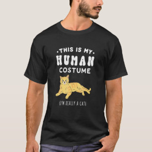 His Is My Human Costume I M Really A Cat Abby Cat T-Shirt