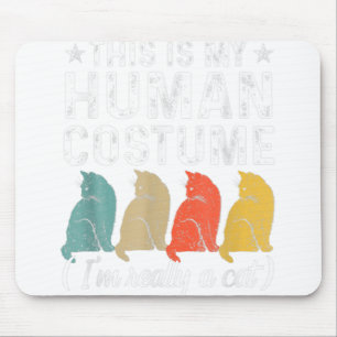 His Is My Human Costume I M Really A Cat Retro Hal Mouse Mat