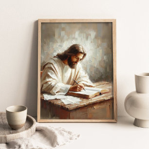 His Lessons, Christian Faith Art, Jesus Bible Pain Poster