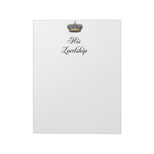 His Lordship Notepad (Rotated)