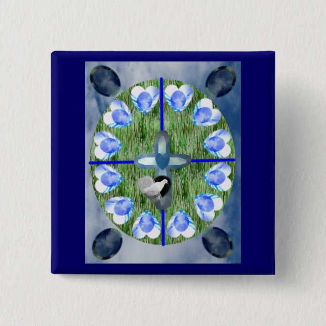 His Love 15 Cm Square Badge (Front)