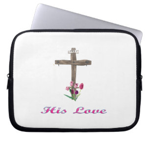 His Love christian cross Laptop Sleeve
