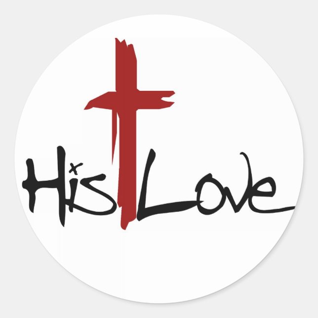 His Love Cross Logo Classic Round Sticker (Front)