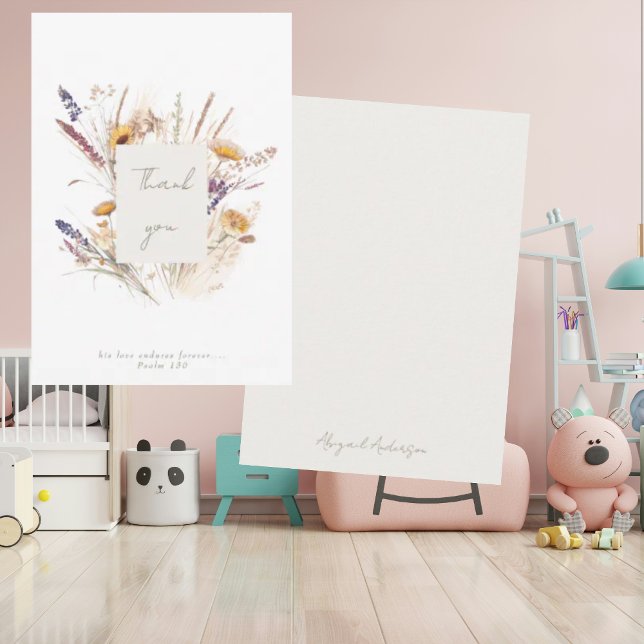 His Love Endures Forever Custom Floral Thank You Card (Creator Uploaded)