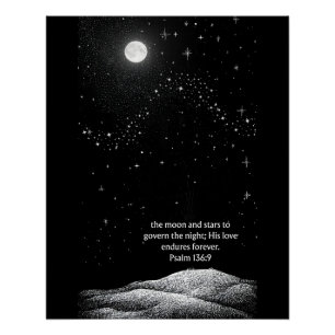 His Love Endures Forever – Psalm 136:9 Wall Art