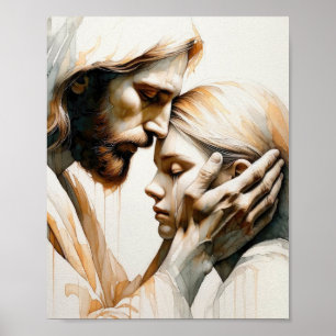 His Love Modern Watercolor Print Minimalist Chri