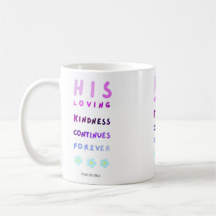 His Loving Kindness Continues Forever, Jesus Coffee Mug