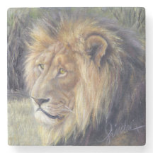 "His Majesty" Lion Stone Coaster