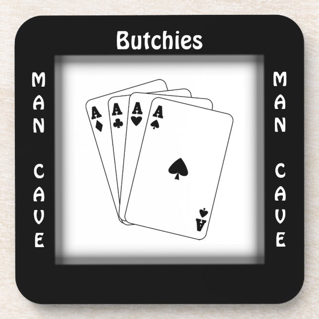 His Man Cave Square Coasters (Front)