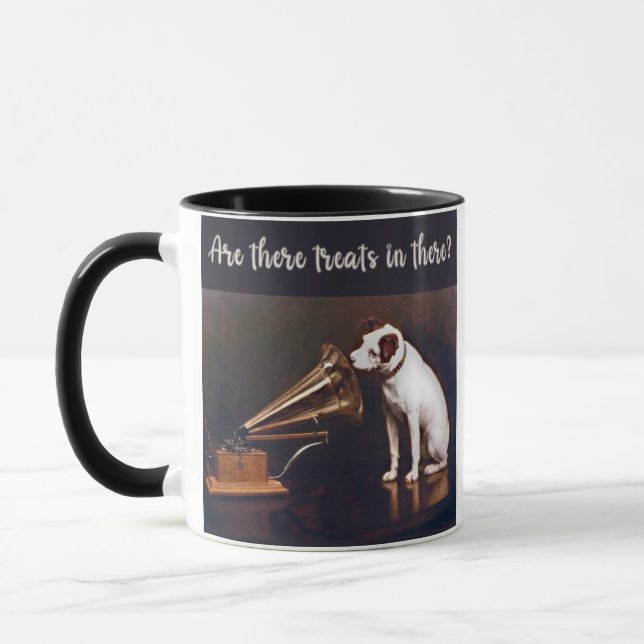 His Master's Voice Are There Treats In There?  Mug (Left)